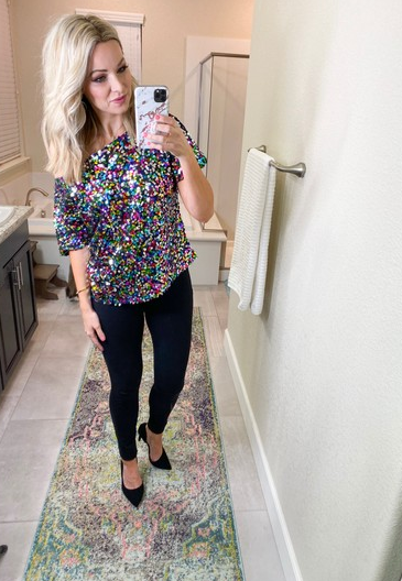 amazon sequin blouse