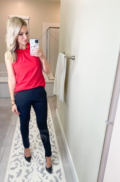 red blouse