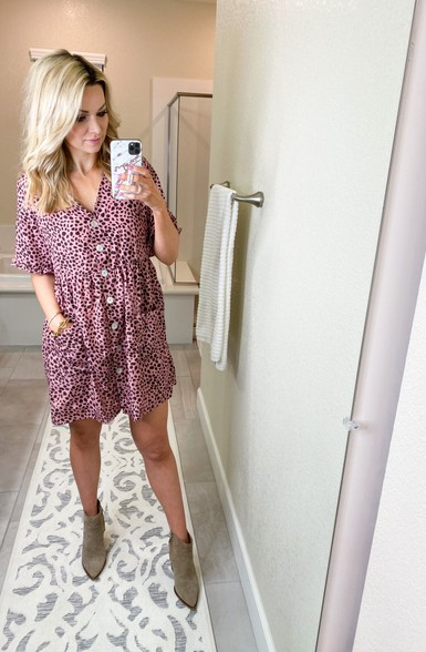 pink leopard dress