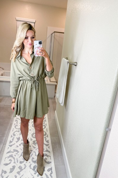 green dress