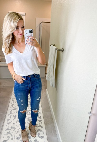 basic white tee