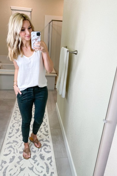 olive jeans