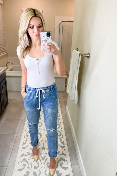 denim joggers