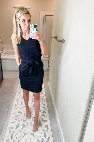 belted pencil dress